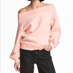 Pink off the shoulder sweatshirt top